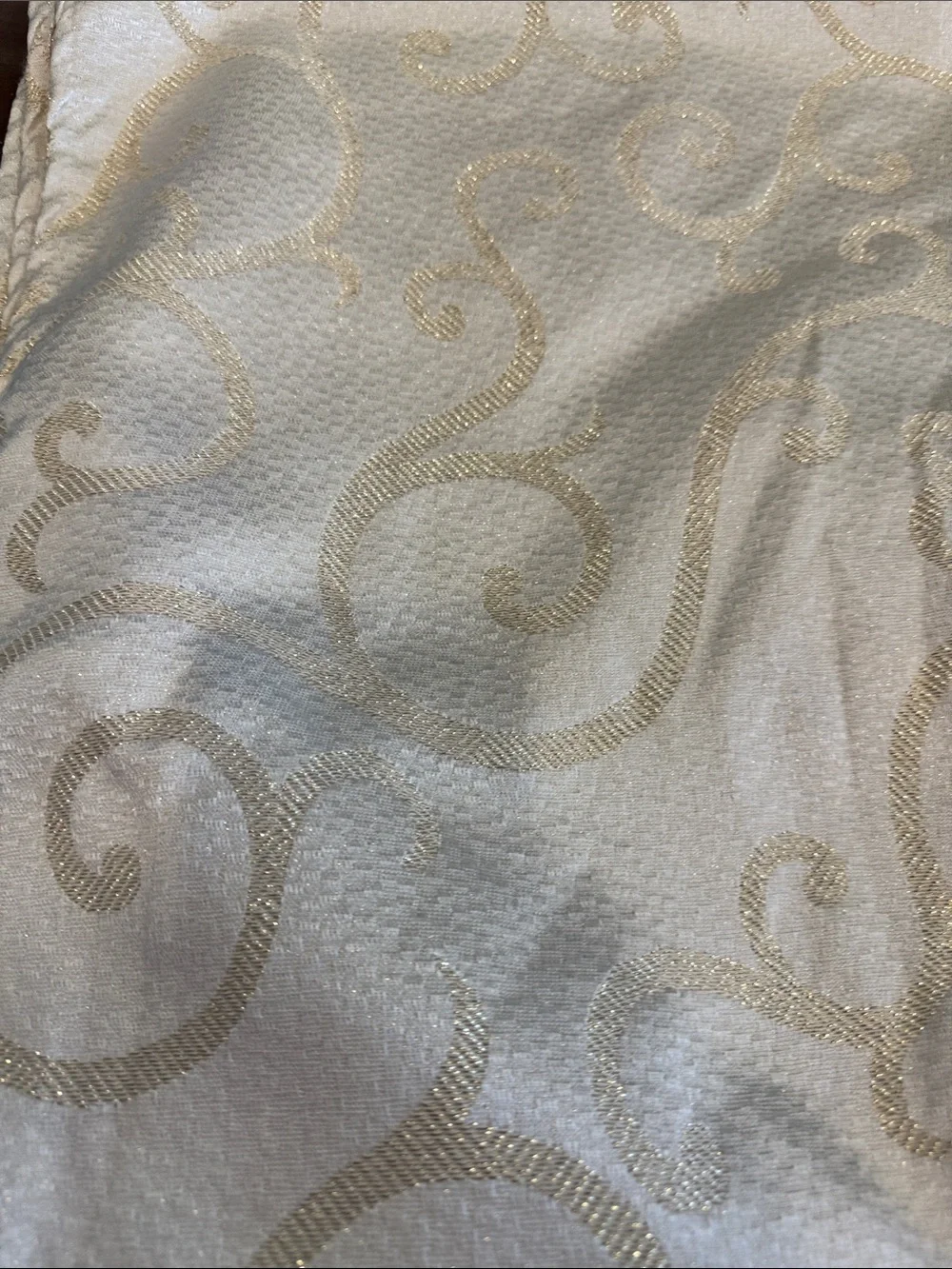 Neutral Gold Scroll Jacquard Table Cloth -rectangle 60”x120”